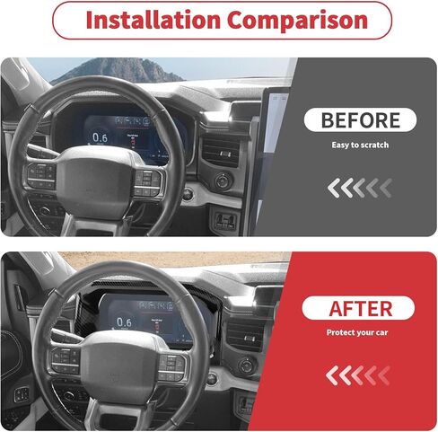 Linskip Dashboard Display Frame Cover Compatible with Ford Expedition 2022 2023 2024, Driver Display Frame Trim for Expedition Interior Accessories Carbon Fiber Black in Kuwait