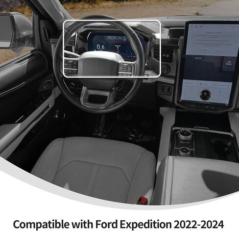 Linskip Dashboard Display Frame Cover Compatible with Ford Expedition 2022 2023 2024, Driver Display Frame Trim for Expedition Interior Accessories Carbon Fiber Black in Kuwait