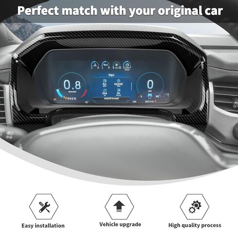 Linskip Dashboard Display Frame Cover Compatible with Ford Expedition 2022 2023 2024, Driver Display Frame Trim for Expedition Interior Accessories Carbon Fiber Black in Kuwait