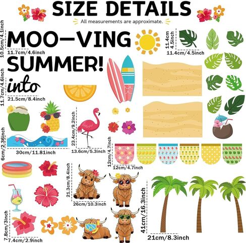 Summer Highland Cow Bulletin Board Highland Cow Classroom Bulletin Board Decorations Cows Mooving Into Summer Paper Cutouts for Back to School Chalkboard Door Wall Window Decor in Saudi Arabia