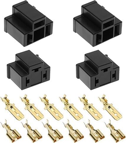 Unifizz 4Pcs H4 Headlight Connector Set, 3-Pin Female & Male Replacement Plug for H4 Bulb Repair, Automotive Car Accessories in Kuwait