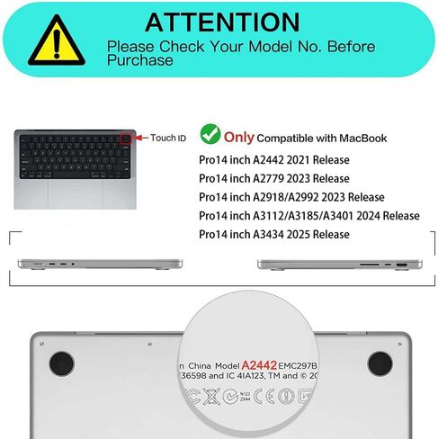 Compatible with MacBook Pro 14 inch, Hard Shell Case with Keyboard Cover and Screen Protector (A2442 A2779 A2918 A2992 A3112 A3185 A3401 A3434 A3426 A3427, 2021-2026) - Aliens MC28047 in Kuwait