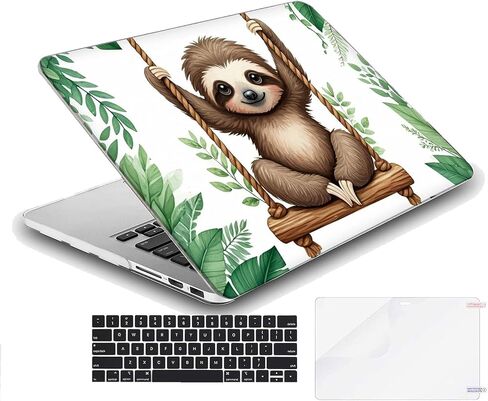 Plastic Hard Shell Case Compatible with MacBook Air 13 inch Retina Touch ID (M1 A2337 A2179 A1932, 2018-2020 Release) (Sloth NB0106) in Saudi Arabia
