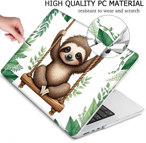 Plastic Hard Shell Case Compatible with MacBook Air 13 inch Retina Touch ID (M1 A2337 A2179 A1932, 2018-2020 Release) (Sloth NB0106) in Saudi Arabia