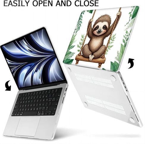 Plastic Hard Shell Case Compatible with MacBook Air 13 inch Retina Touch ID (M1 A2337 A2179 A1932, 2018-2020 Release) (Sloth NB0106) in Saudi Arabia
