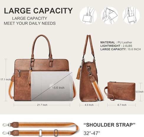 Shrrie Laptop Bag for Women,Water-Resistant Work Bag Laptop Tote Bag,Briefcase with Satchel Purse in Saudi Arabia