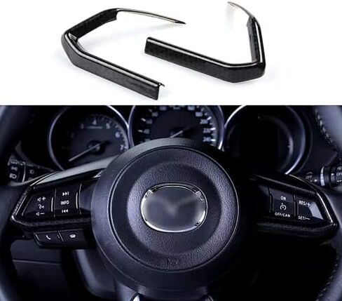 Fit for Mazda 3 6 CX-4 CX-5 CX-9 MX-5 Car Styling Refit Steering Wheel Buttons Sequins Decorative Stickers (Steering Wheel Decoration 3 Pieces/Set (Black)) in Saudi Arabia