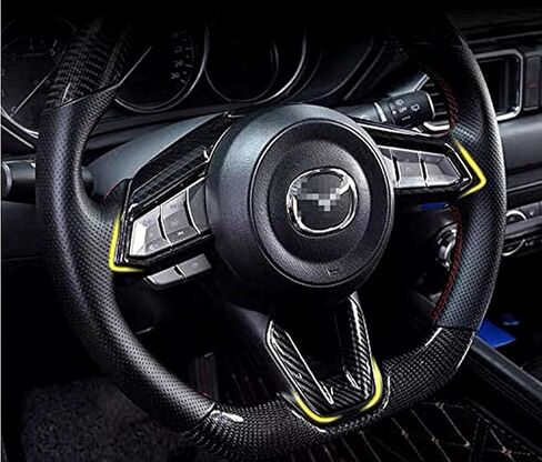 Fit for Mazda 3 6 CX-4 CX-5 CX-9 MX-5 Car Styling Refit Steering Wheel Buttons Sequins Decorative Stickers (Steering Wheel Decoration 3 Pieces/Set (Black)) in Saudi Arabia