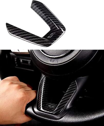 Fit for Mazda 3 6 CX-4 CX-5 CX-9 MX-5 Car Styling Refit Steering Wheel Buttons Sequins Decorative Stickers (Steering Wheel Decoration 3 Pieces/Set (Black)) in Saudi Arabia
