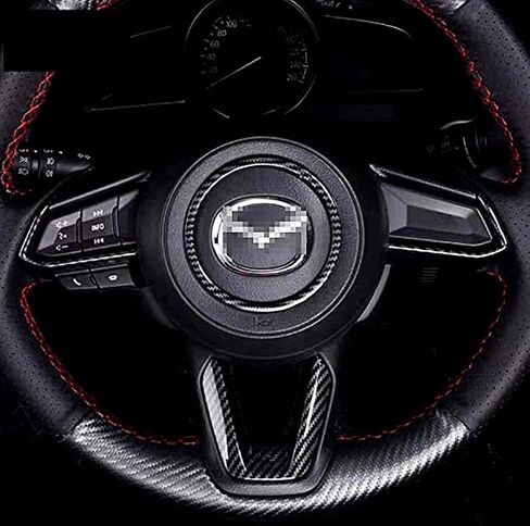 Fit for Mazda 3 6 CX-4 CX-5 CX-9 MX-5 Car Styling Refit Steering Wheel Buttons Sequins Decorative Stickers (Steering Wheel Decoration 3 Pieces/Set (Black)) in Saudi Arabia