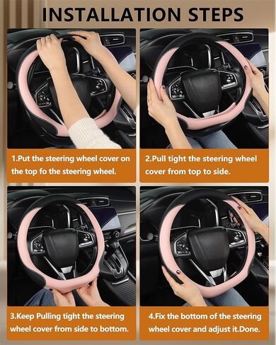 D Shape Flat Bottom Steering Wheel Cover for 2020-2025 Nissan Sentra, 14.5-15 Inch Perforated Leather Heated Wheel Compatible Anti-Slip Breathable Grip Upgrade Accessories (Black) in Saudi Arabia