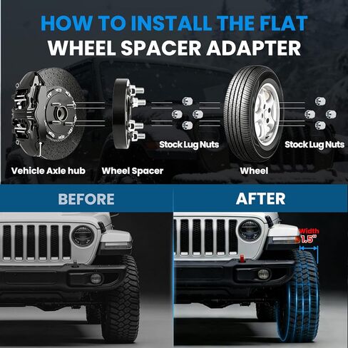 5x5 Wheel Spacers Hubcentric Real Forged Spacers Center Bore 71.5mm M14x1.5 Studs for Wrangler JL/JLU, 1.5"(38.1mm) Grand Cherokee WK2/WL Gladiator JT Durango for 5 Lug Set of 4 Black in Kuwait
