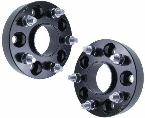 1 Inch Hub Centric Wheel Spacer Compatible with Chevy Camaro, Corvette & S10-5x4.75 Bolt Pattern, 70.5mm Hub Bore, 12x1.5 Studs, 25mm Thick, 6061-T6 Billet Aluminum, Black - Pair in Saudi Arabia