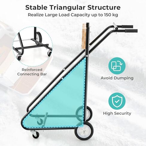 Outboard Boat Motor Stand, 330 LBS Heavy Duty Engine Carrier, Portable Cart Dolly with 4 Wheels for Storage, Motor Transportation & Repair Maintenance, Outboard Motor Stand (Black & Natural) in Saudi Arabia