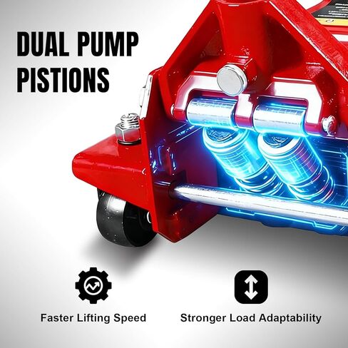 Big RED 4 Ton Low Profile Hydraulic Service Floor Jack, Dual Piston Fast Lift Pump, 8000 lb Heavy Duty Capacity in Kuwait