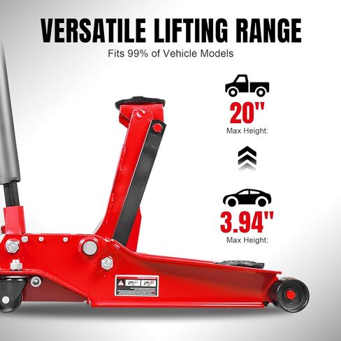 Big RED 4 Ton Low Profile Hydraulic Service Floor Jack, Dual Piston Fast Lift Pump, 8000 lb Heavy Duty Capacity in Kuwait
