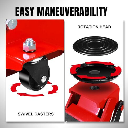 Big RED 4 Ton Low Profile Hydraulic Service Floor Jack, Dual Piston Fast Lift Pump, 8000 lb Heavy Duty Capacity in Kuwait