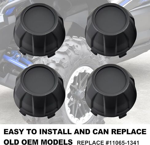 Tire Wheel Hub Caps for Teryx KRX 1000 20-24, Black Plastic Dust Wheel Center Hub Cap Covers for Kawasaki Teryx KRX 1000/4 1000 2020-2024 Accessories, Replace #11065-1341(4 PCS) in Kuwait