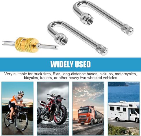 Car Dually Valve Stem Extenders, 2PCS Metal Heavy Duty 180 Degree Dual Wheel Tire Valve Stem Extension Adapter, Automotive Tyre Extender, Universal for Truck Pickup Motorcycle Tire in Saudi Arabia