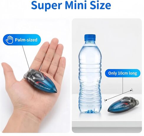 Mini Rechargeable RC Boat, Summer 2.4GHz 360° Stunt Speedboat with LED Lights, Waterproof Toy for Kids & Adults, Pool, Lake, Bathtub, Beach & Water Park in Saudi Arabia