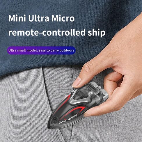 Mini Rechargeable RC Boat, Summer 2.4GHz 360° Stunt Speedboat with LED Lights, Waterproof Toy for Kids & Adults, Pool, Lake, Bathtub, Beach & Water Park in Saudi Arabia