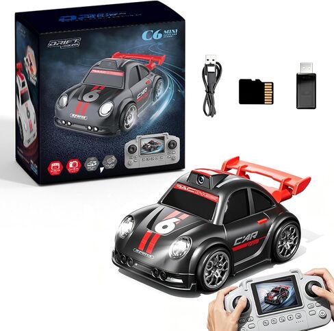 Mini RC Drift Cars, Tabletop Drifting RC Car with Real Time Camera Transmission, Dynamic Light and Sound Effects, Remote Controlled Drift Car with Follow and Escape Modes (White) in Saudi Arabia