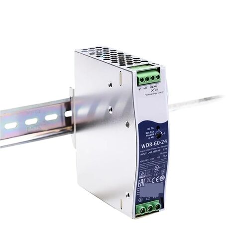 1pcs Power Supply WDR-60 WDR-60-5 5V WDR-60-12 12V WDR-60-24 24V WDR-60-48 48V 60W Input in DIN Rail(WDR-60-24) in Saudi Arabia