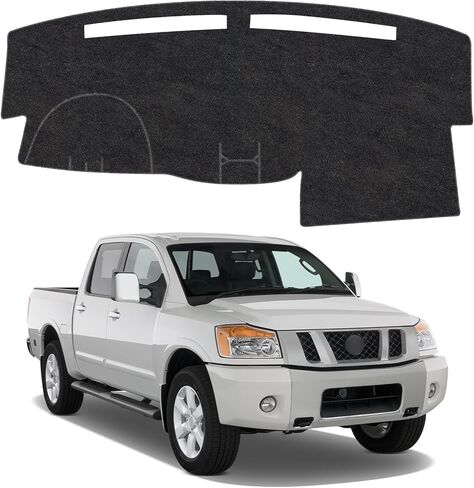 Dash Cover Mat Compatible with Nissan Titan 2004-2012 Non-Slip Dashboard Cover Mat Sunshade UV Rays Protector Interior Accessories(Without Cutout for Navi/Sensor) in Kuwait