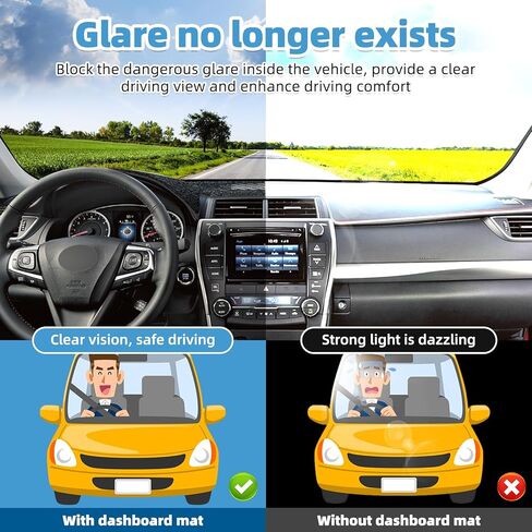 Dash Cover Mat Compatible with Toyota Camry 2002-2006 Non-Slip Dashboard Cover Mat Sunshade UV Rays Protector Interior Accessories in Kuwait