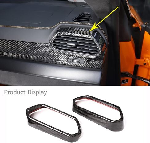 Fit for Lamborghini Urus 2018-2021 Real Carbon Fiber Car Interior Dashboard Air Outlet Frame Protective Cover 2Pcs (Carbon Fiber Black) in Kuwait