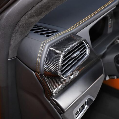 Fit for Lamborghini Urus 2018-2021 Real Carbon Fiber Car Interior Dashboard Air Outlet Frame Protective Cover 2Pcs (Carbon Fiber Black) in Kuwait