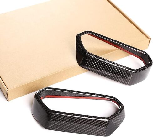 Fit for Lamborghini Urus 2018-2021 Real Carbon Fiber Car Interior Dashboard Air Outlet Frame Protective Cover 2Pcs (Carbon Fiber Black) in Kuwait