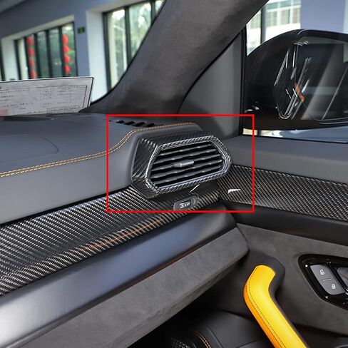 Fit for Lamborghini Urus 2018-2021 Real Carbon Fiber Car Interior Dashboard Air Outlet Frame Protective Cover 2Pcs (Carbon Fiber Black) in Kuwait
