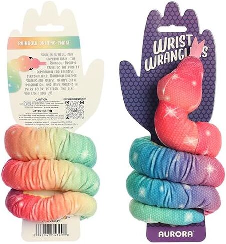 Aurora® Playful Snake Wrist Wranglers™ Rainbow Dreams Snake™ Stuffed Animal - Vibrant Colors for an Eye-Catching Design - Perfect for Kids, Adults, and Any Reptile Enthusiasts in Kuwait