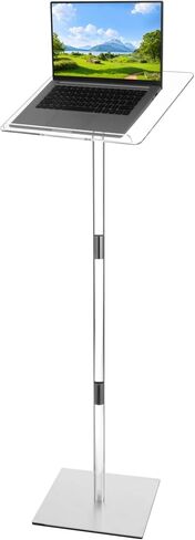 Acrylic Podium Stand 3 Layers, 47.8 Inches Clear Podium with Lockable Wheels, Rolling Podium Mobile Laptop Lecterns & Podiums Portable Pulpits for Churches, Classroom, Wedding, Presentation in Saudi Arabia