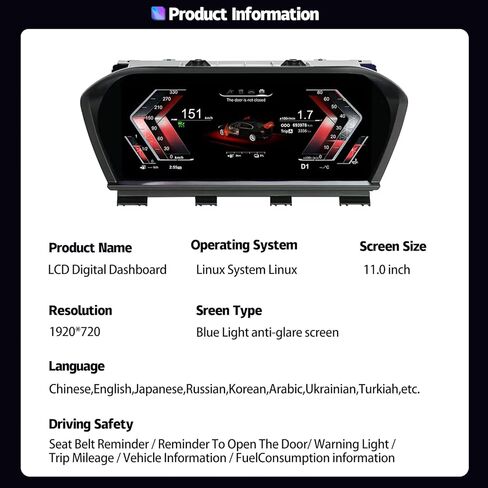 Digital Cluster Speedometers Automotive Replacement Instrument Panel Gauges for BMW 1 Series X1/X2 F20 F22 F39 F45 F48 F49 F52 LCD 12.3 Inches in Saudi Arabia