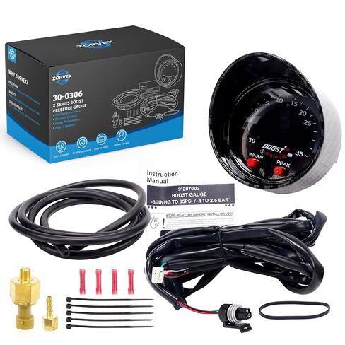 30-0306 X-Series Boost Pressure Gauge 52mm (2-1/16") 30inHg to 35PSI / 1-2.5BAR Accurate Turbo Boost Meter for Automotive Performance in Saudi Arabia