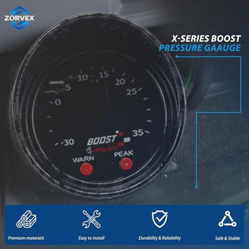 30-0306 X-Series Boost Pressure Gauge 52mm (2-1/16") 30inHg to 35PSI / 1-2.5BAR Accurate Turbo Boost Meter for Automotive Performance in Saudi Arabia