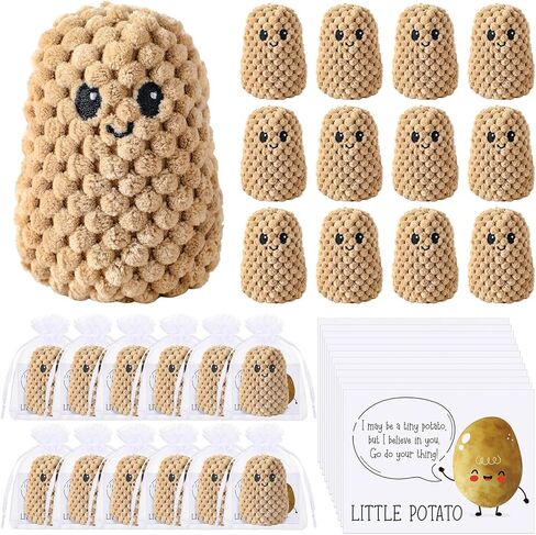 12 Sets Positive Knitted Potato Emotional Support Gifts Included 12 Positive Crochet Potato 12 Positive Cards 12 Organza Bags Inspirational Potato Gifts for Coworker Staff Students in Saudi Arabia