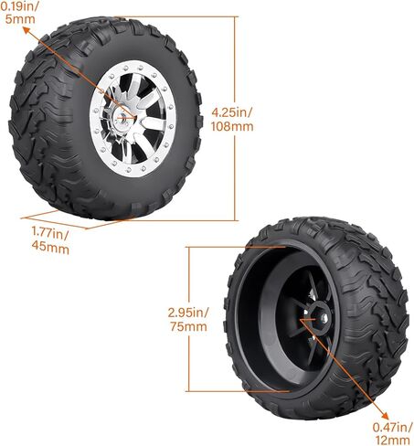 HobbyPark Pre-Glued RC Short Course Tires and Wheels 12mm Hex 1/10 Scale for Traxxas Slash 4x4 2wd Vxl BL-2S Redcat Blackout SC Pro TR10 Losi 22S SCT 3S 4S Lipo Brushless 4 Sets (Style B) in Saudi Arabia