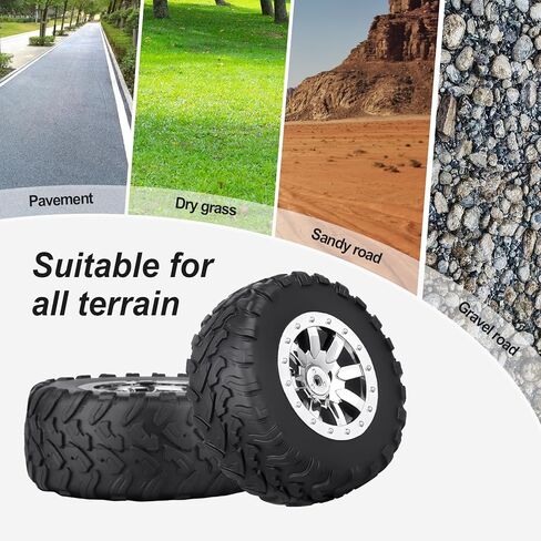 HobbyPark Pre-Glued RC Short Course Tires and Wheels 12mm Hex 1/10 Scale for Traxxas Slash 4x4 2wd Vxl BL-2S Redcat Blackout SC Pro TR10 Losi 22S SCT 3S 4S Lipo Brushless 4 Sets (Style B) in Saudi Arabia