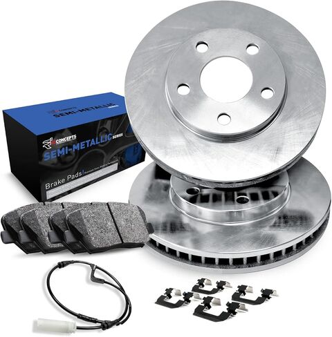 R1 Concepts Front Brake Kit Fits 2004-2017 Nissan Quest| Semi Met Pads, Blank Rotors| Hardware| 12.0" Front Rotor in Kuwait