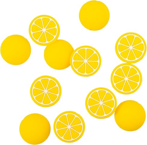 LUBINGSHINE 12pcs Lemon Fruit Silicone Focal Beads for Pens, Silicone Bulk Beads Charms for Jewelry Making Bracelet Necklace Keychain Handmade Crafts (Lemon) in Kuwait