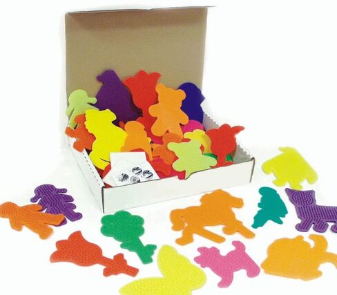 Color Splash S&S Worldwide Fuse Bead Pegboard Assortment, 3 Each of 12 Fun Shapes, Sizes Range from 2-1/2" - 6-1/2", for All Ages - Kids & Adults, Designs for Boys & Girls. Pack of 36. in Saudi Arabia