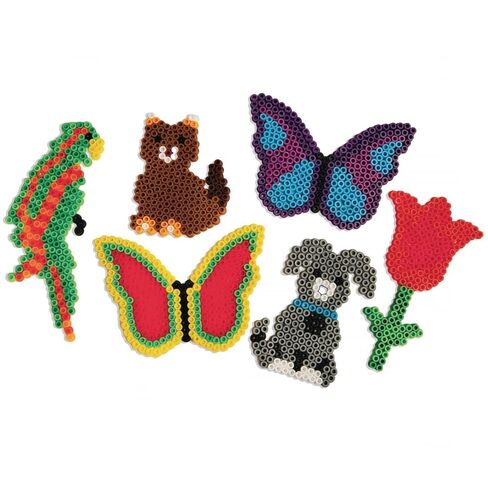 Color Splash S&S Worldwide Fuse Bead Pegboard Assortment, 3 Each of 12 Fun Shapes, Sizes Range from 2-1/2" - 6-1/2", for All Ages - Kids & Adults, Designs for Boys & Girls. Pack of 36. in Saudi Arabia