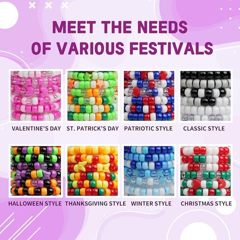 4300 Pcs Pony Beads, Multi-Colored Rainbow Beading Supplies for Crafts and Friendship Bracelets Jewelry Making, 24 Assorted Colors Beads for Hair Braids (Boxed) in Saudi Arabia