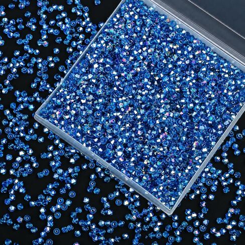 1500PCS Red White Blue Beads Bicone Faceted Crystal Glass Patriotic Beads for Jewelry Making DIY Necklace Bracelet Earring in Saudi Arabia