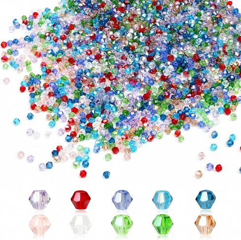 1500PCS Red White Blue Beads Bicone Faceted Crystal Glass Patriotic Beads for Jewelry Making DIY Necklace Bracelet Earring in Saudi Arabia