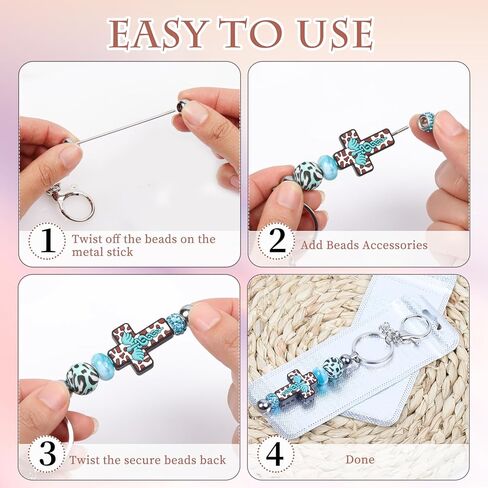 116PCS Beadable Keychain Kit with Jesus Cross Silicone Beads, Christian DIY Keychain Making Kit with Beadable Keychain Bars, Tassels & Clasps, Faith Craft Supplies for Church Groups, Women & Teens in Saudi Arabia
