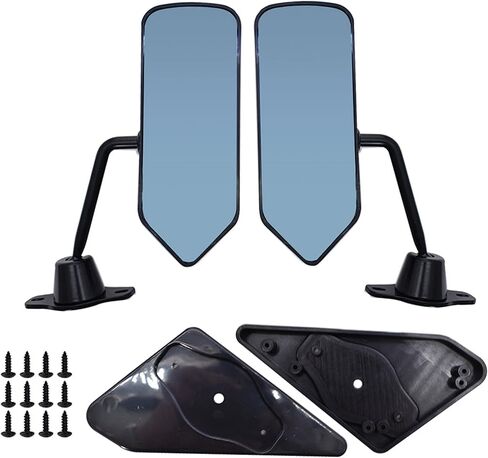 1 Pair of Universal Racing Left Right Side Rearview Wing Mirrors with Blue Glass F1 Style in Kuwait